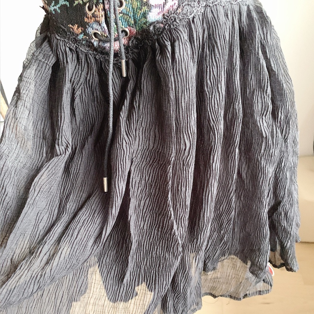 CIDER Gothic Corset Floral Lace Up Mini Dress S NWT - Picture 3 of 8